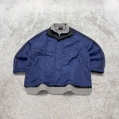 Vintage Nike technical windbreaker jacket Medium men's navy y2k 00s style embroidered boxy coat