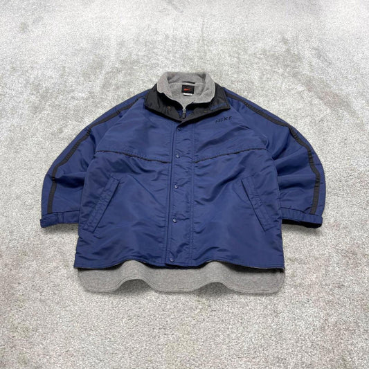 Vintage Nike technical windbreaker jacket Medium men's navy y2k 00s style embroidered boxy coat