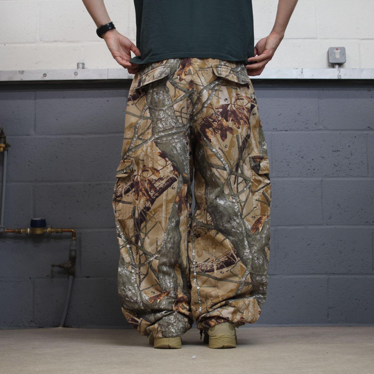 Vintage baggy camo cargo pants khaki Loose Outfitters Ridge camouflage Y2K hunting style trousers
