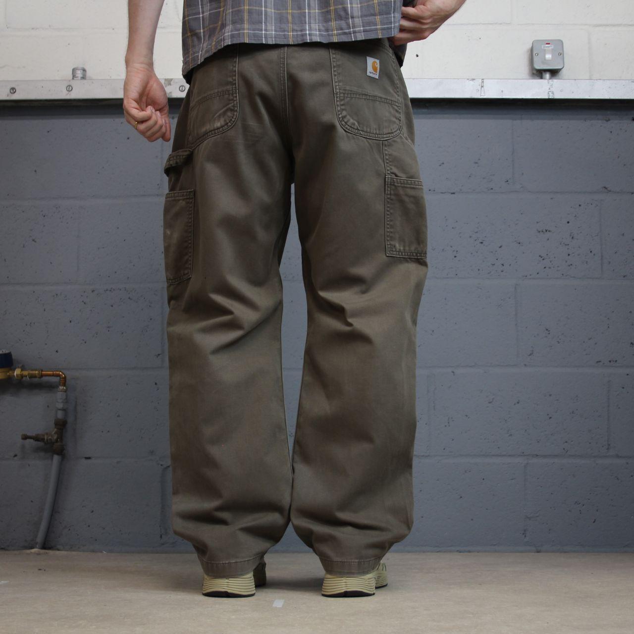 Carhartt carpenter pants relaxed y2k green Loose straight leg skater style workwear pants