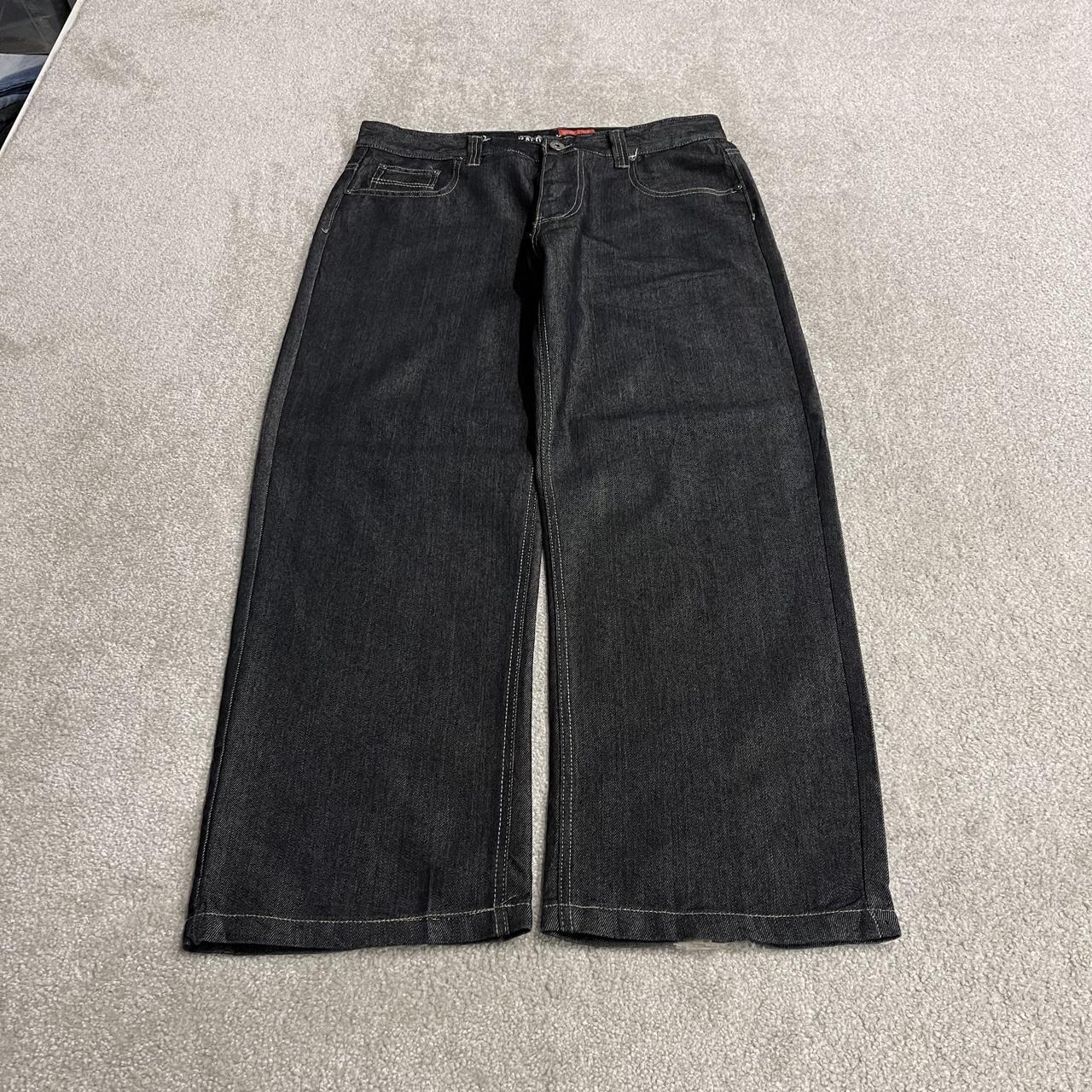 Y2K black baggy jeans wide leg Kayden. K Loose fit skater surf style jeans