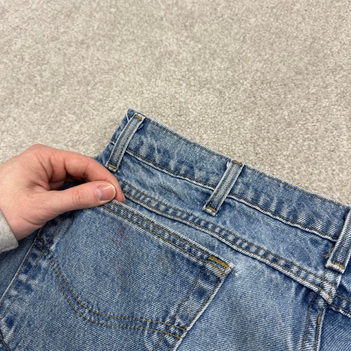 Vintage 90s Carhartt denim shorts skater style blue Loose leg denim summer festival jorts