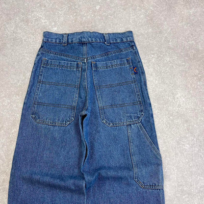 Y2k skate jeans Kids size 11 (W26L28) hip hop style Unison carpenter pants blue casual denim