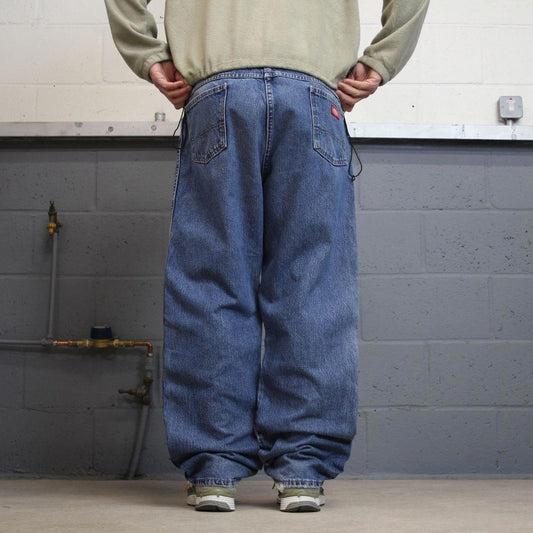 Vintage Y2k Dickies skate jeans blue Loose 5 pocket denim workwear pants