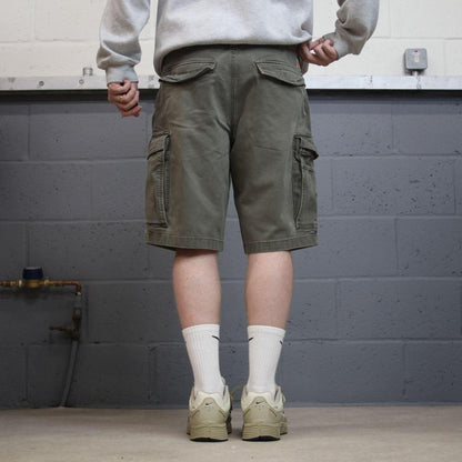 Carhartt cargo shorts loose canvas green Canvasy relaxed fit skate style shorts