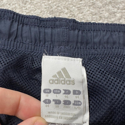 Baggy women’s Y2K Adidas tracksuit bottoms navy mesh lined side stripe embroidered logo track pants