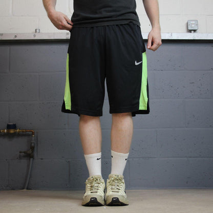 Nike sports shorts y2k loose black green Dri-Fit comfy floaty summer gym shorts