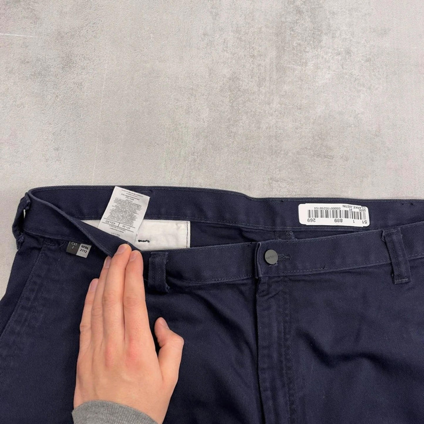 Navy Carhartt FR trousers W42 L30 navy loose 90s style skater pants