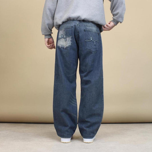 Blue LRG jeans W36L29 embroidered y2k style stitch detailing design