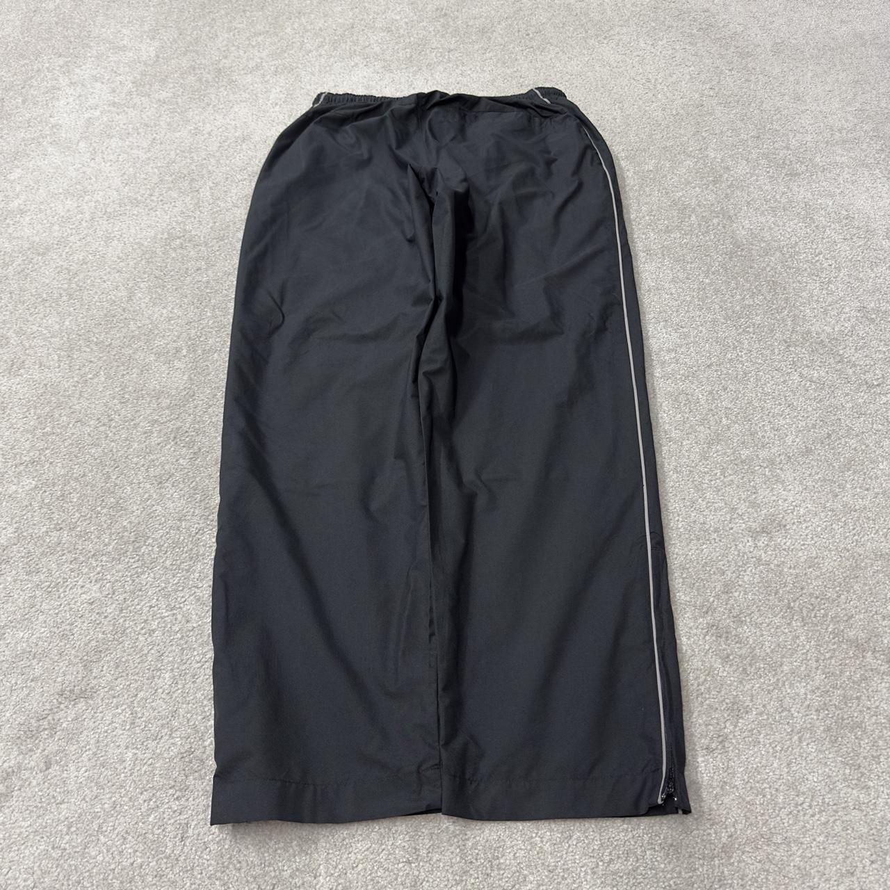 Y2K Nike baggy tracksuit bottoms black L Loose track pants embroidered logos drawstring