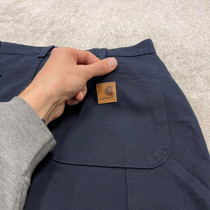 Vintage baggy Carhartt carpenter jeans navy W34L32 90s skater style canvas cargos