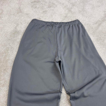 Nike Trackies Large Grey y2k 00s style loose leg Dri-Fit joggers print Swoosh logo