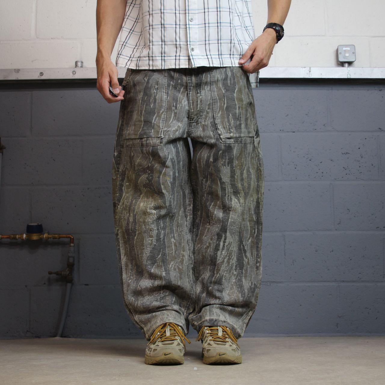 Vintage camouflage jeans y2k loose khaki Realtree camo loose leg hunting pants