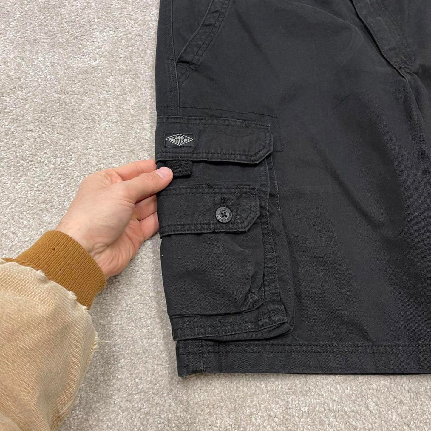 Y2k baggy Lee cargo shorts skater style black Loose chino summer festival shorts
