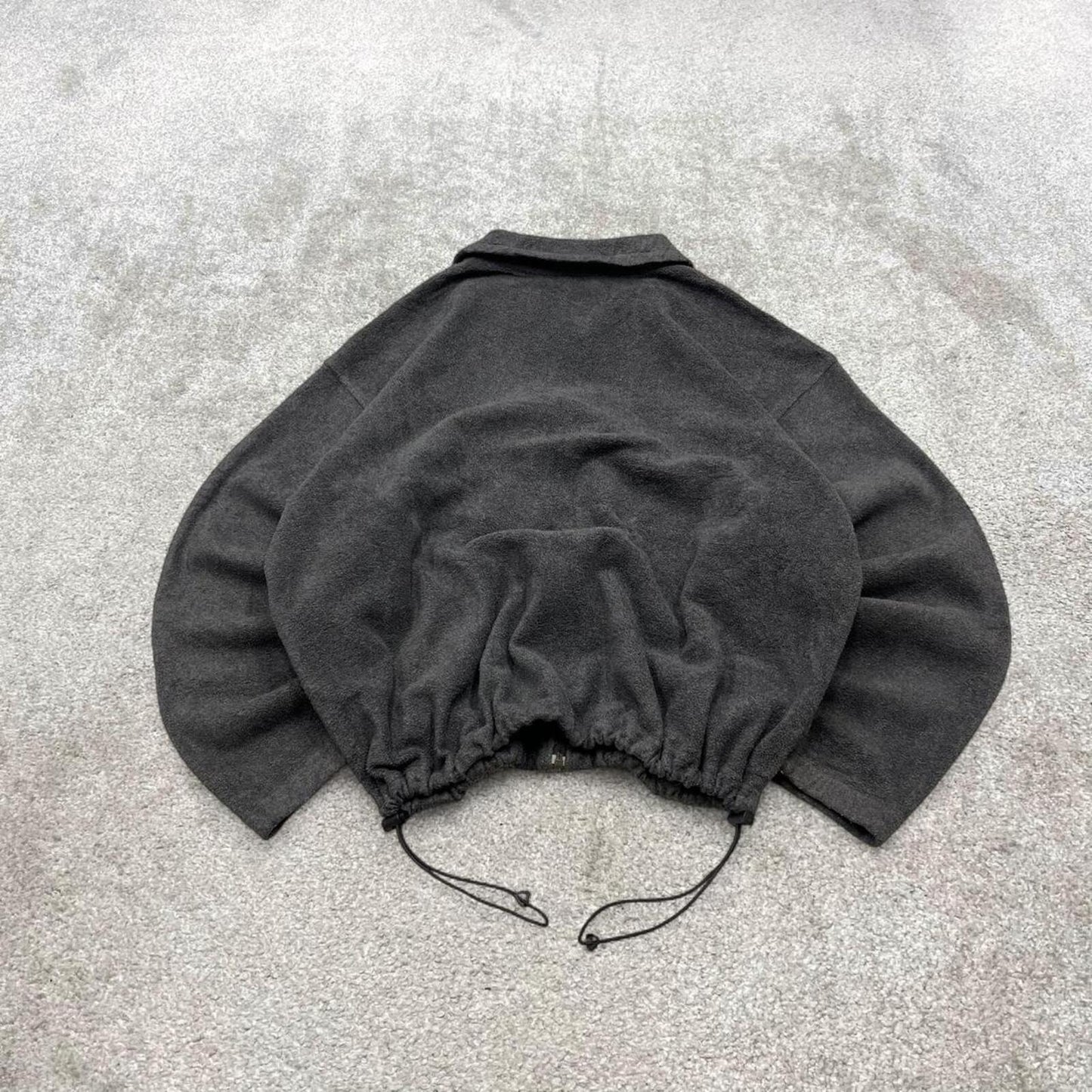 Y2K Columbia technical fleece grey XXL Full zip up boxy fit fleece adjustable toggle waist