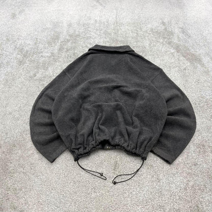 Y2K Columbia technical fleece grey XXL Full zip up boxy fit fleece adjustable toggle waist