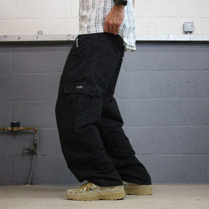 Wrangler cargo pants y2k black W36L30 Loose straight leg skater work pants