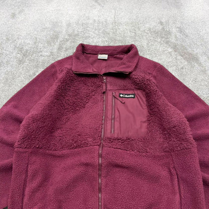 00s Columbia technical fleece XL women's purple full zip up y2k style autumn adjustable waist