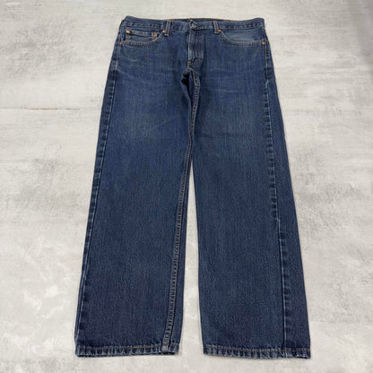 Blue Levis 505 jeans W38L30 blue loose straight leg y2k style pants red tab logo