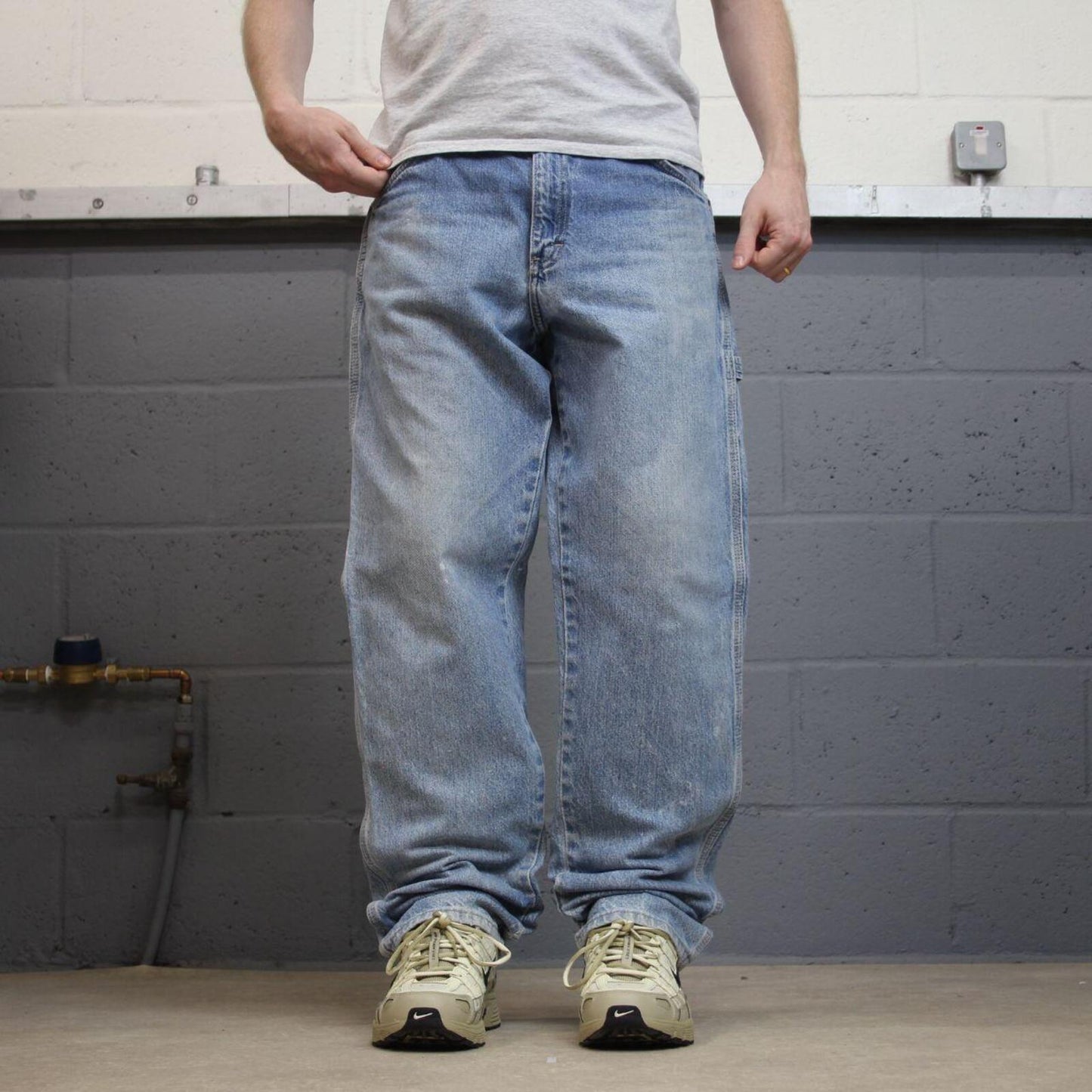 Dickies carpenter jeans loose straight blue Loose denim cargo skater style work pants