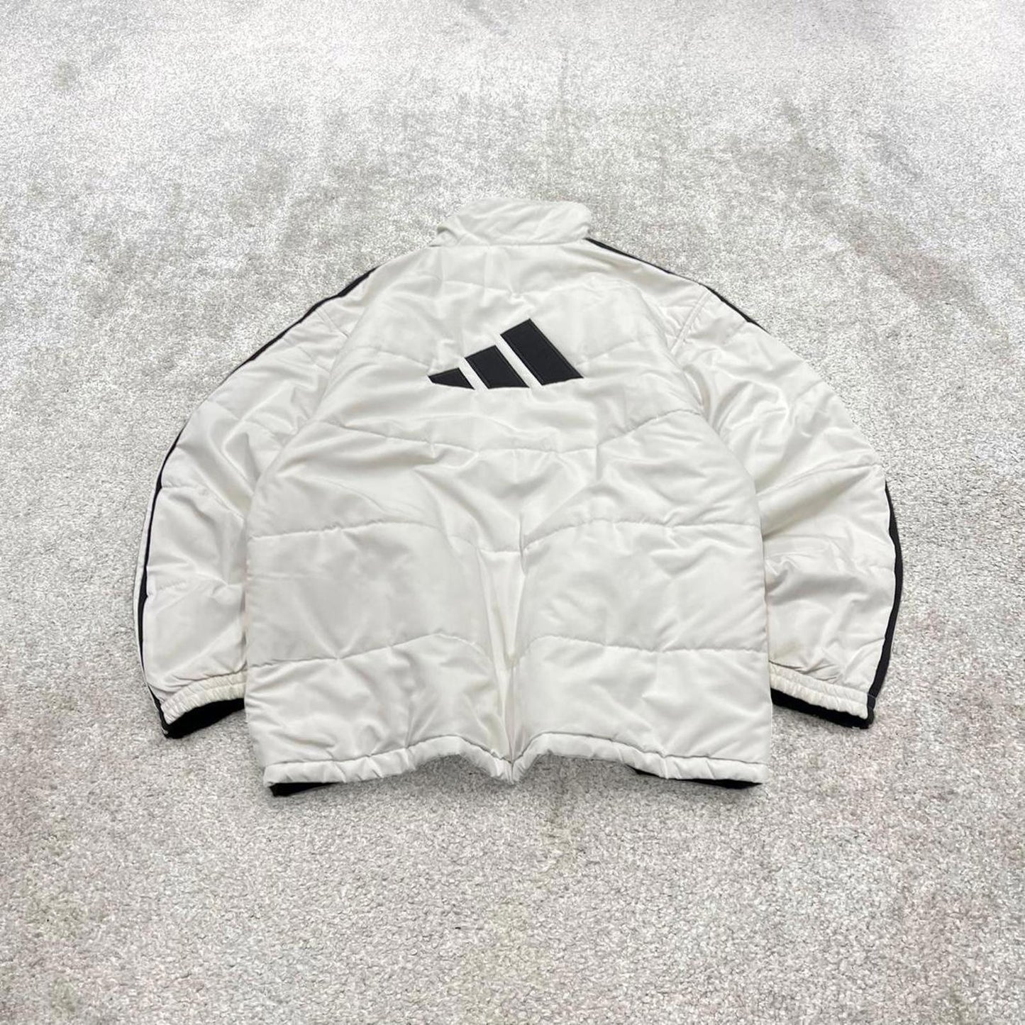 Vintage Y2K adidas reversible windbreaker jacket Padded embroidered side stripe technical coat