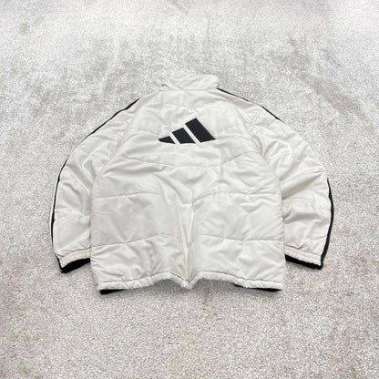 Vintage Y2K adidas reversible windbreaker jacket Padded embroidered side stripe technical coat