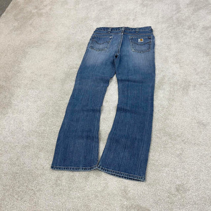 Blue Carhartt jeans size 6x30 women's bootcut 5 pocket work trousers y2k 90s style