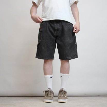 Embroidered black COOGI denim shorts W38