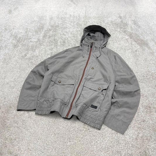 00s Oakley technical jacket L men's y2k style grey tech lightweight windbreaker hooded coat