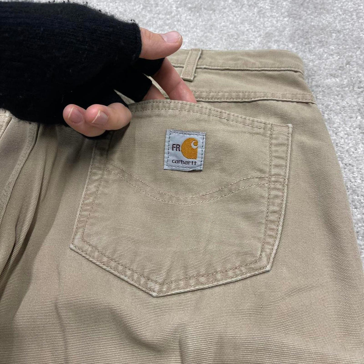 Carhartt FR carpenter jeans W36L30 mens beige loose 00s y2k style cargo trousers