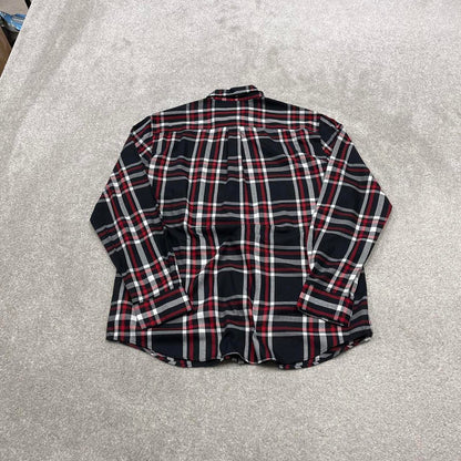 Y2K CHAPS checkered plaid shirt black Long sleeve check button down