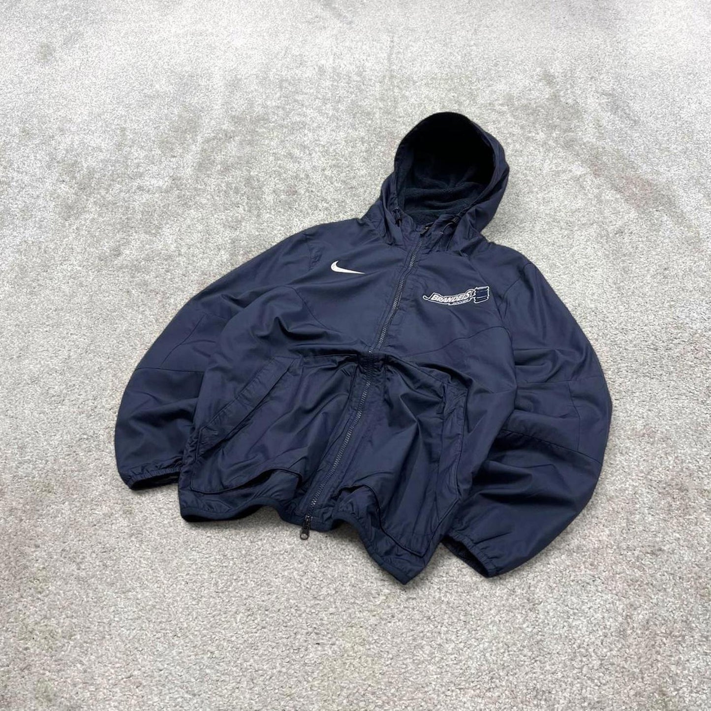 00s Nike technical windbreaker jacket Medium men's navy y2k hooded full zip up coat technical