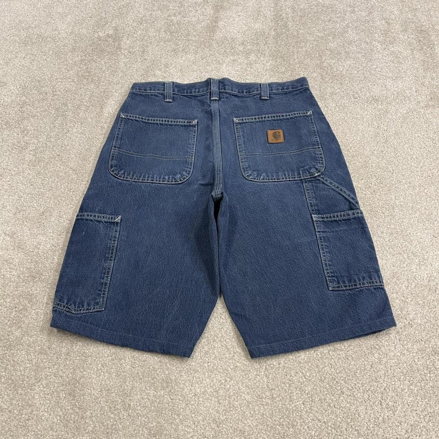 Vintage Carhartt denim shorts carpenter blue Loose skater surf style cargo jorts