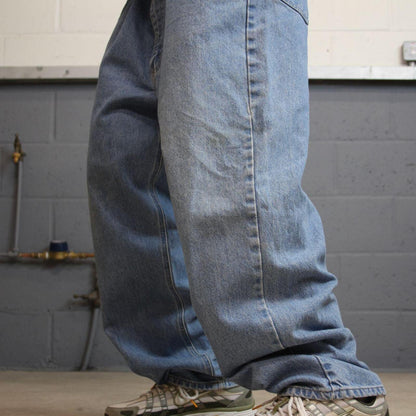 Carhartt baggy work jeans relaxed blue Loose thick 100% cotton denim skate style work pants