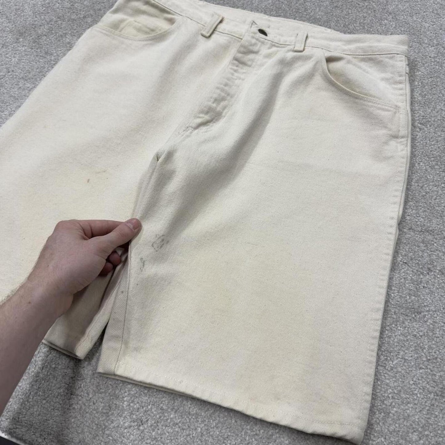 Wrangler denim shorts y2k off white Loose thick denim skater style summer jorts