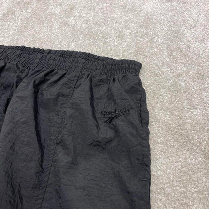 Vintage 00s Reebok tracksuit bottoms black Large loose y2k joggers embroidered track pants trackies