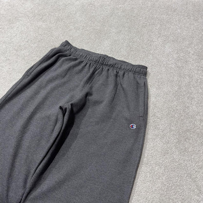 Champion baggy grey joggers wide leg cuffed y2k Loose casual 2000s style jogging bottoms
