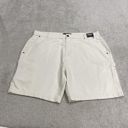 Baggy denim carpenter shorts cargo white Arsenic loose skater style jorts