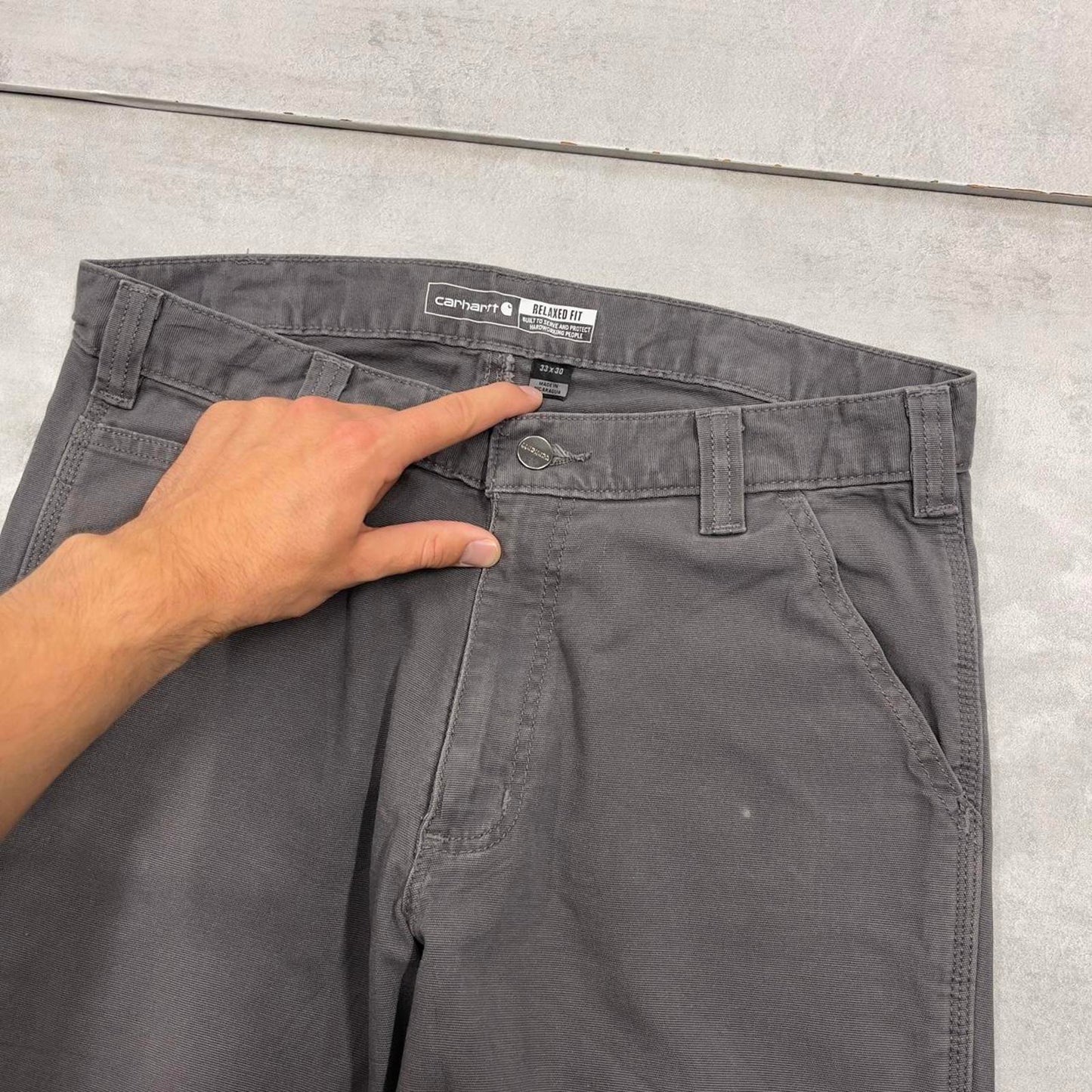 Carhartt carpenter pants W33L30 grey relaxed 90s skater style cargos