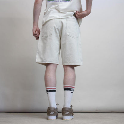 Vintage Wrangler jorts W34 100% cotton denim white 90s style jean shorts