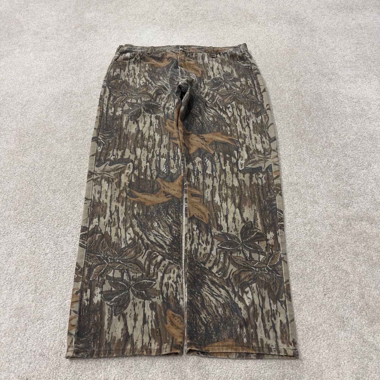 Vintage Duxbak Realtree camo jeans W36L31 khaki 5 pocket loose leg camouflage hunting style pants