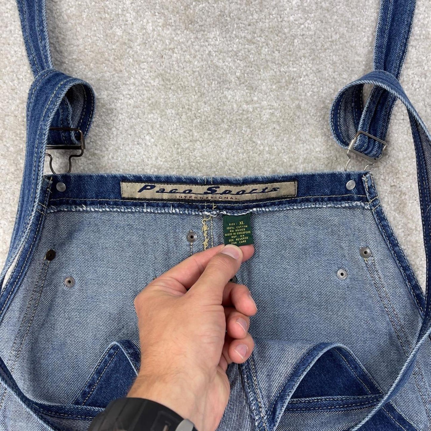 Vintage dungarees W38L34 Paco Jeans blue mens denim overalls