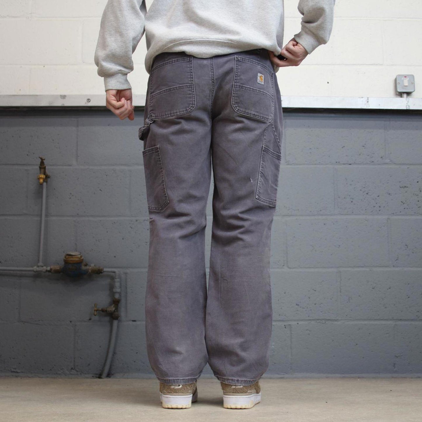 Grey Carhartt carpenter jeans size 10 W32L30 women's y2k 90s style cargos