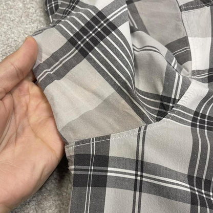 Columbia checkered short sleeve shirt grey Festival style button down summer shirt