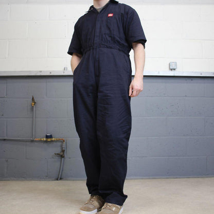 Y2k Dickies boilersuit workwear coveralls navy Short sleeve work jumpsuit overalls
