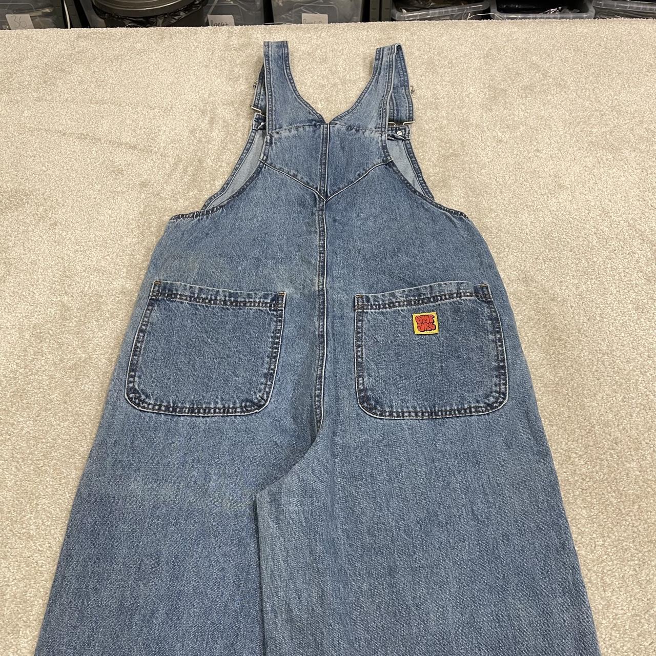 Empyre baggy denim dungarees y2k blue overalls Loose embroidered dungarees adjustable straps