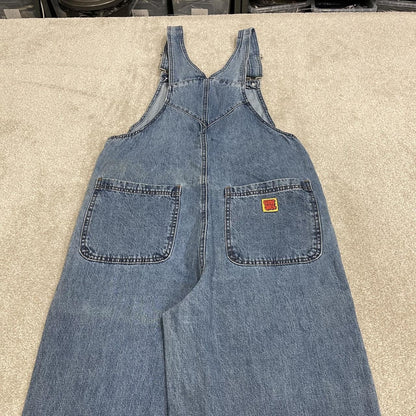 Empyre baggy denim dungarees y2k blue overalls Loose embroidered dungarees adjustable straps