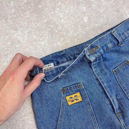 Y2k skate jeans Kids size 11 (W26L28) hip hop style Unison carpenter pants blue casual denim