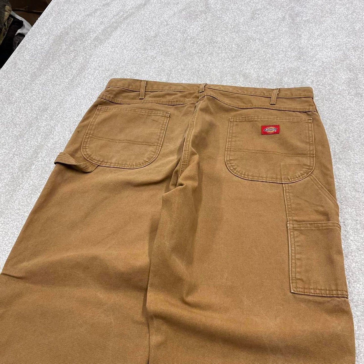90s baggy Dickies carpenter jeans W40L32 00s skate style tan brown canvas worker cargos