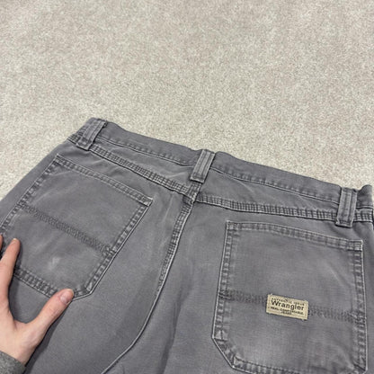 Wrangler Y2K carpenter skate shorts W34 grey loose canvasy summer festival shorts